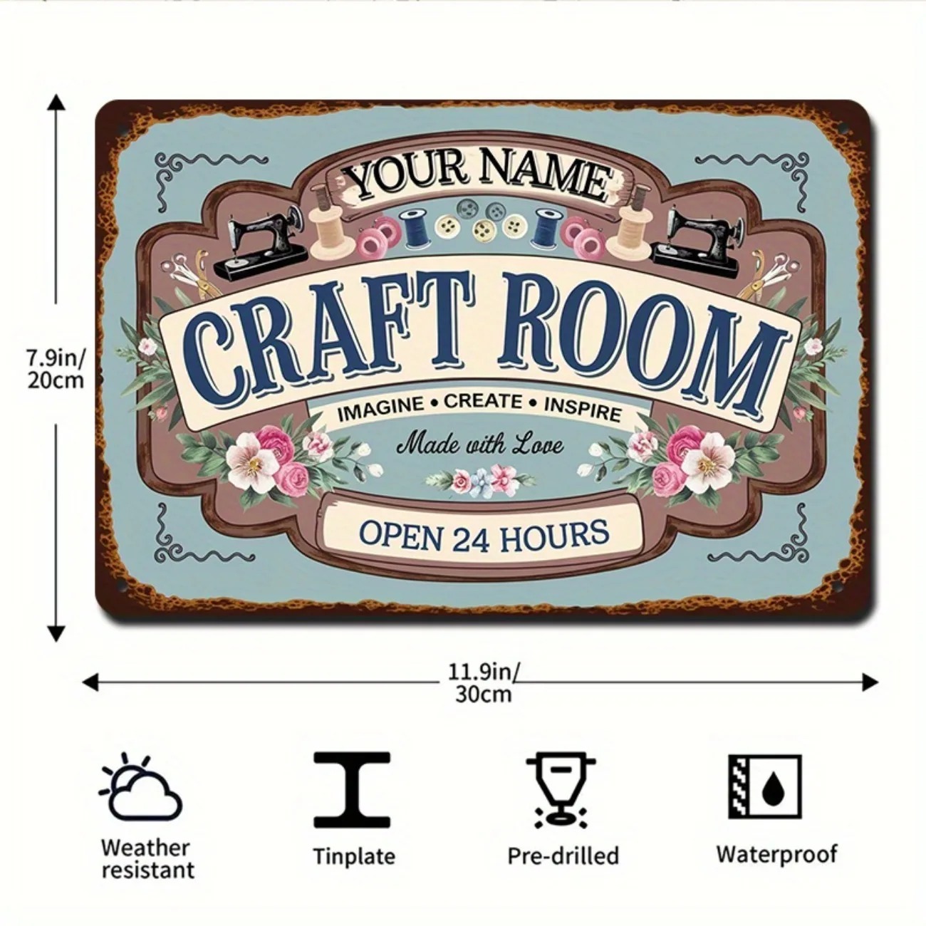 Art Craft Names - Insegna in Metallo Personalizzata per Sala